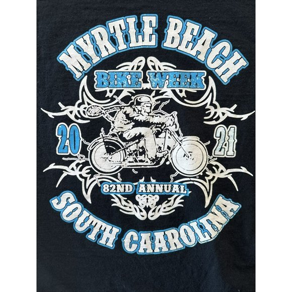 Bike Week 2021 Myrtle Beach South Carolina Longsleeve T Shirt Size L - Picture 2 of 2